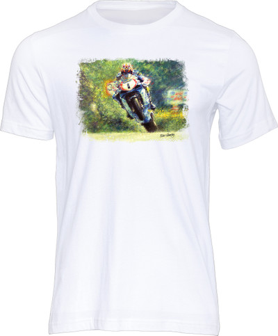 The supreme skill of the late David Jefferies was captured on canvas by renowned motorsport artist Peter Hearsey and was due to be launched at TT2003 by DJ himself.