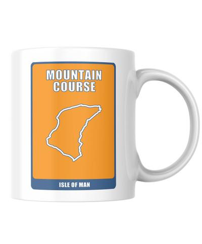 This mug features the famous 37.75 mile TT mountain course map.