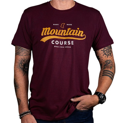 A thrill seekers tee, built from 100% cotton. Our Mountain Course tee pays homage to the over century old Tourist Trophy race. It has been screen printed with pride and worn by legends.