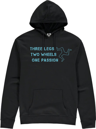 This hoodie celebrates the Isle of Man's incredible contribution to the world of two-wheeled sport.