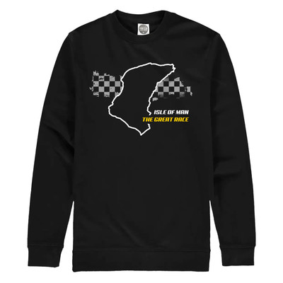 Pay tribute to the Isle of Man Mountain Course and the Great Race with this stylish black sweatshirt.