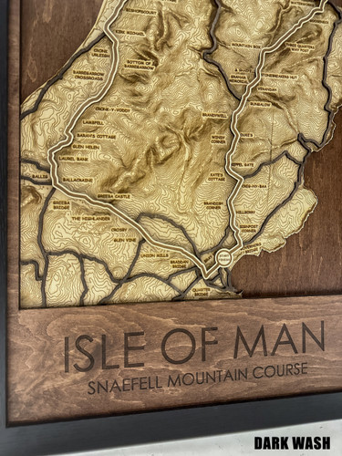 Every map is carefully assembled by hand, and every one is unique due to variances in wood grain and finishes. Available in large or small and with two colour options of "light wash" or "dark wash".