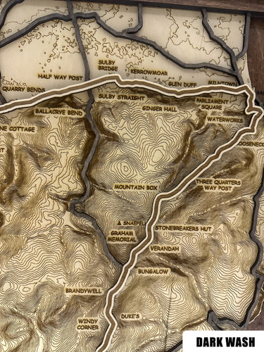 Every map is carefully assembled by hand, and every one is unique due to variances in wood grain and finishes. Available in large or small and with two colour options of "light wash" or "dark wash".