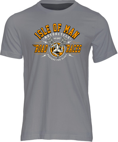 Prepare for Glory and celebrate the greatest motorsport show on Earth, the Isle of Man TT, with this stylish t-shirt from Powersport Legends.