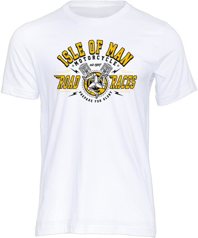 Prepare for Glory and celebrate the greatest motorsport show on Earth, the Isle of Man TT, with this stylish t-shirt from Powersport Legends.