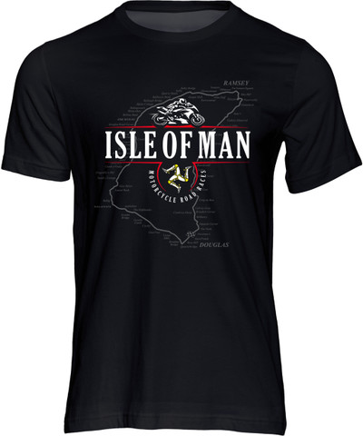 Isle of Man Road Races Mountain Course Map T-Shirt
