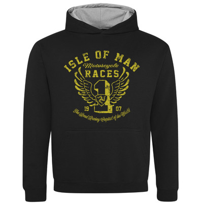 Isle of Man Road Races Distressed Wings Kids Hoodie