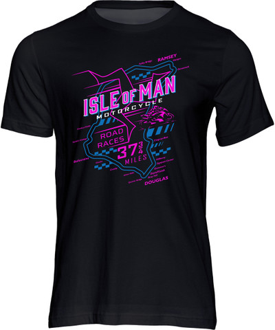 Isle of Man Road Races Course Map, 3 Legs and 37.75 miles T-Shirt