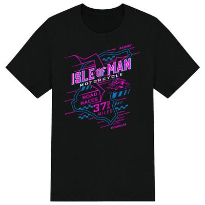 Isle of Man Road Races Course Map 3 Legs and 37.75 miles Kids T-shirt