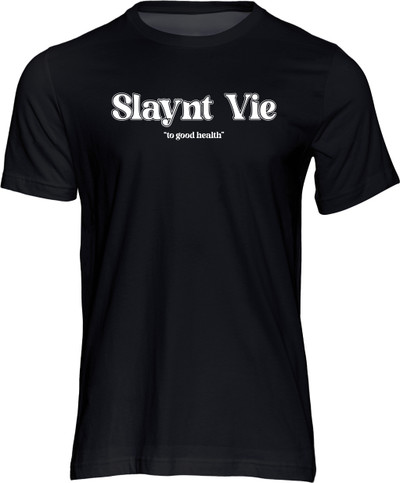 Raise a glass to Manx tradition with our "Slaynt Vie" T-shirt! Translating to "Good Health," this cherished Isle of Man Gaelic toast is the ultimate celebration of community, cheer, and island heritage.