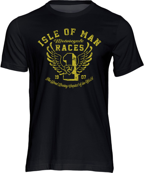 Isle of Man Road Races Distressed Wings T-Shirt Isle of Man Road Races Distressed Wings T-Shirt