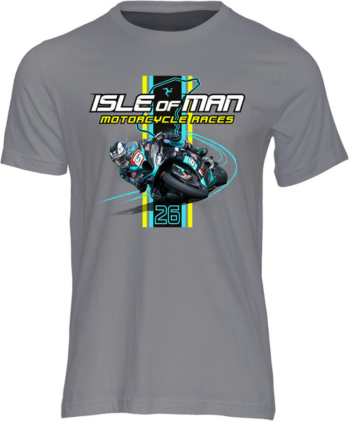 Isle of Man Road Racing 2026 Rider & Strip T-Shirt Isle of Man Road Racing 2026 Rider & Strip T-Shirt