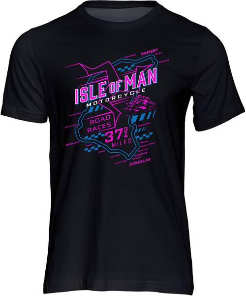 Isle of Man Road Races Course Map, 3 Legs and 37.75 miles T-Shirt Isle of Man Road Races Course Map, 3 Legs and 37.75 miles T-Shirt