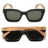 Our best-selling, 90s inspired Zahra sunglasses are a mid-sized style that will suit most face shapes and sizes. Zahra sunglasses are now available in a classic midnight black with polarised khaki tinted lenses.

Details

Model: Zahra Midnight
Colour: Black Wooden Sunglasses
Wooden Arms: Walnut Wood
Wood: FSC Certified Sustainable Wood, Eco Friendly
Lens: Khaki Polarised UV 400 Protection
Polarised: YES
Prescription Compatible: YES
Gender: Unisex
Shape: Frame Rectangle
Brand:? OEK Eco Friendly Australian Brand
Dimensions

Frame Width: 143mm
Frame Height: 49mm
Arm Length: 147mm
Bridge Width: 20mm