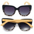 Oversized and dramatic, our Riviera sunglasses in classic black topped with flattering ivory tort are the perfect statement sunglasses to suit all face shapes and sizes. Fitted with black gradient polarised lenses and white maple wood arms, this style knows how to up your glamour game.