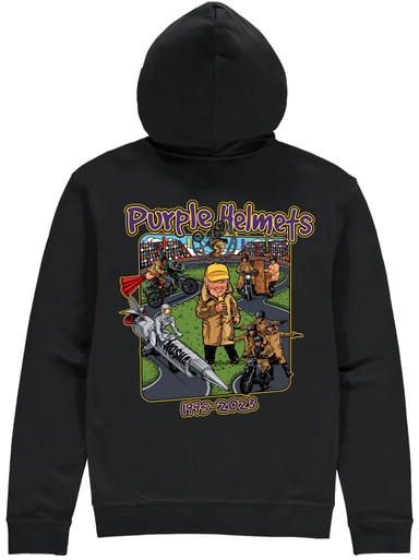 0040~Printed PURPLE RIDES Hooded Sweatshirt