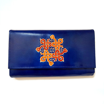 Leather wallet in deep Blue