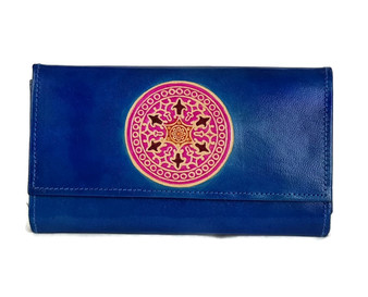 womens real leather hand painted wallet
