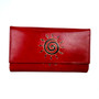 womens leather wallet Red sundial