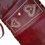 Womens large wallet tooled leather wristlet Hearts