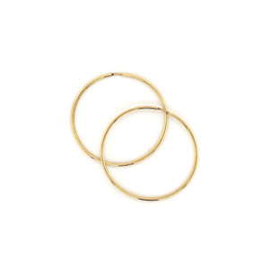 Classic California 14K Gold Wire Hoops Earrings - Large