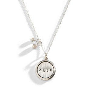 Jet Set Personalized Gold Rim Disc Necklace