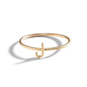 Classic 14K Gold Initial Block Letter Ring