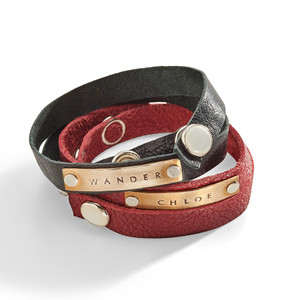 Paladin Leather Wrap Bracelet with Personalized Plaque