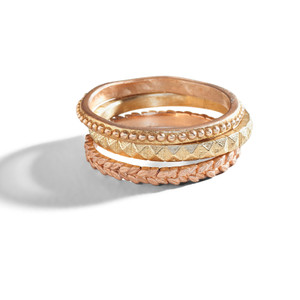 Zeus 14K Gold Stacking Ring in Yellow Gold and Rose Gold. Zeus 14K Gold Stacking Ring in Yellow Gold and Rose Gold.