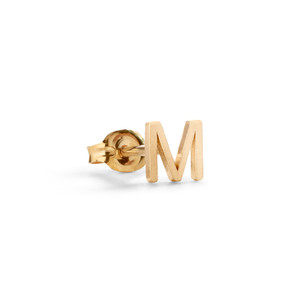 Classic 14K Gold Block Initial Earring.