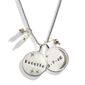 Harlow Moon and Star Personalized Charm Necklace Harlow Moon and Star Personalized Charm Necklace