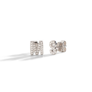 Diamond Block Initial Stud