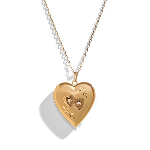 14K Gold Vintage Engraved Locket Necklace