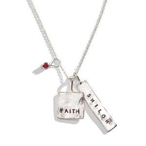 Ukiah Square Rectangle Personalized Necklace in Sterling Silver.
