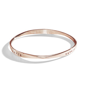 Gold Cosette Three Name Bangle Bracelet in Rose Gold. Gold Cosette Three Name Bangle Bracelet in Rose Gold.