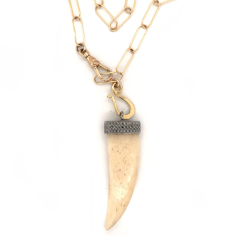 Large Diamond & Bone Tusk Charm