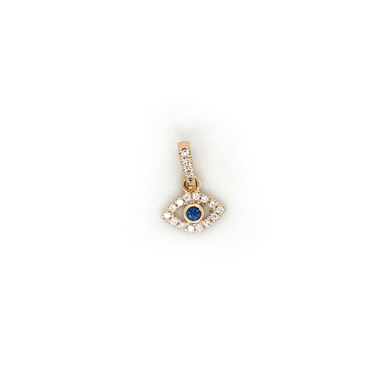 Diamond & Sapphire All Seeing Eye Charm