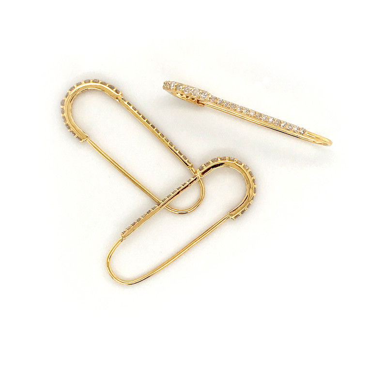 Diamond & Gold Safety Pin Clasp