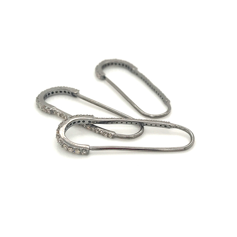 Diamond & Silver Safety Pin Clasp