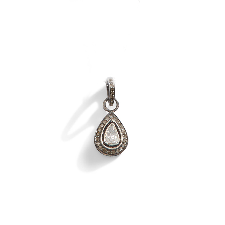 Teardrop Rosecut Diamond Charm