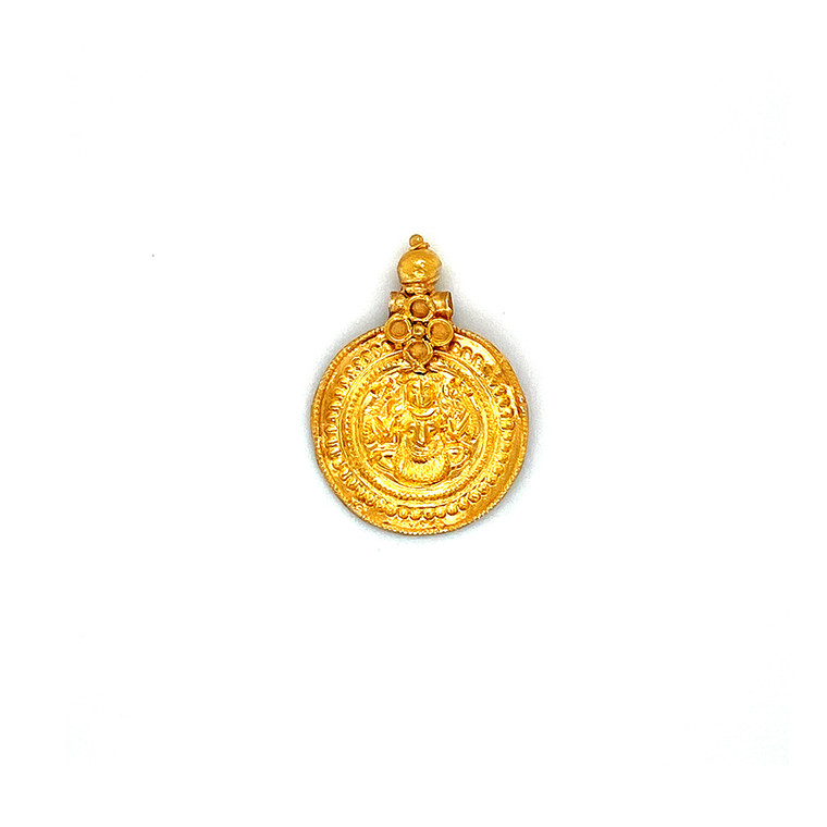 14K Shri Coin Charm - Front