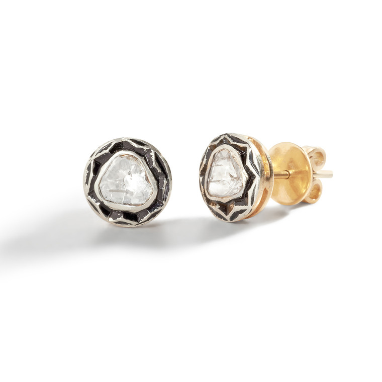 Rose Cut Diamond Stud Earrings