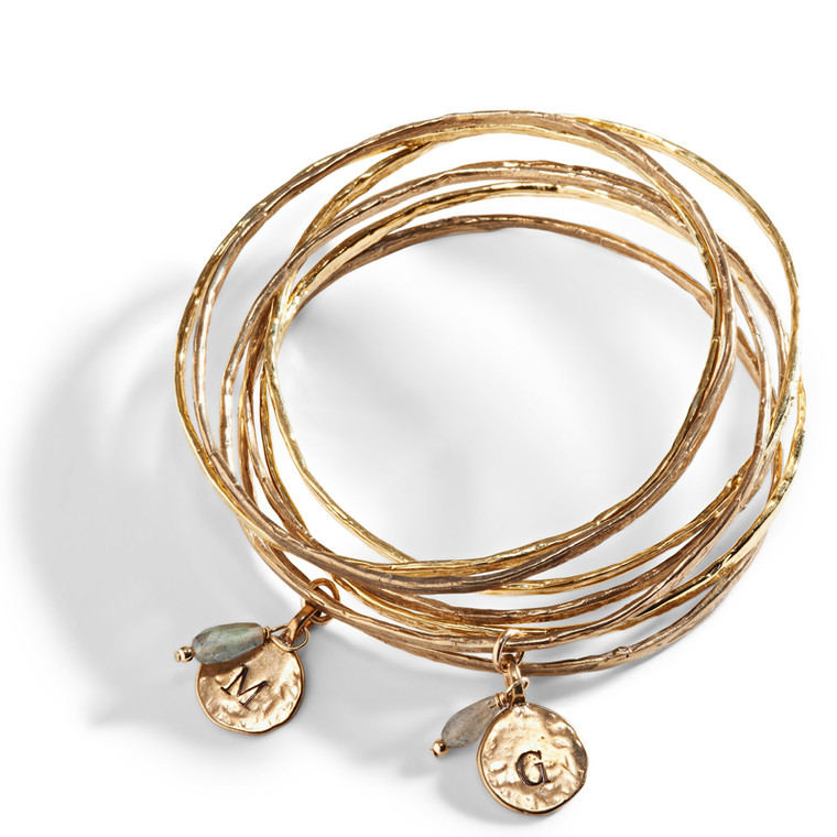 Cairo Personalized Bangle in Golden Bronze.