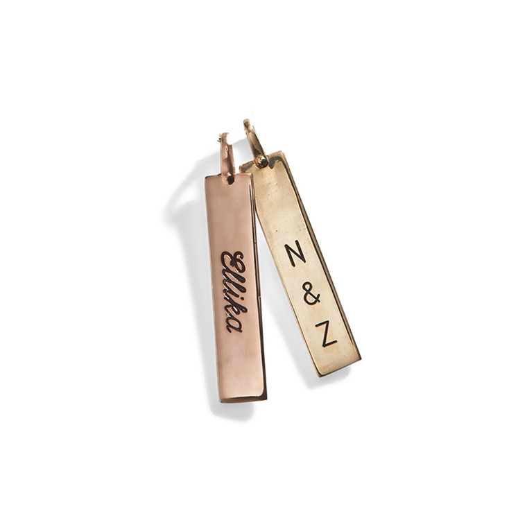 Personalized Gold Rectangle Tag - A La Carte Charm
