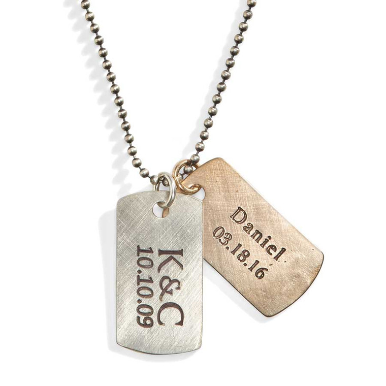 Rustic Personalized Dog Tag Necklace