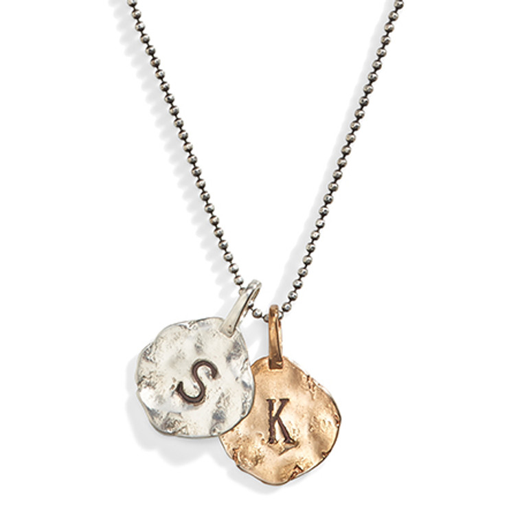 Greenwich Distressed Initial Necklace