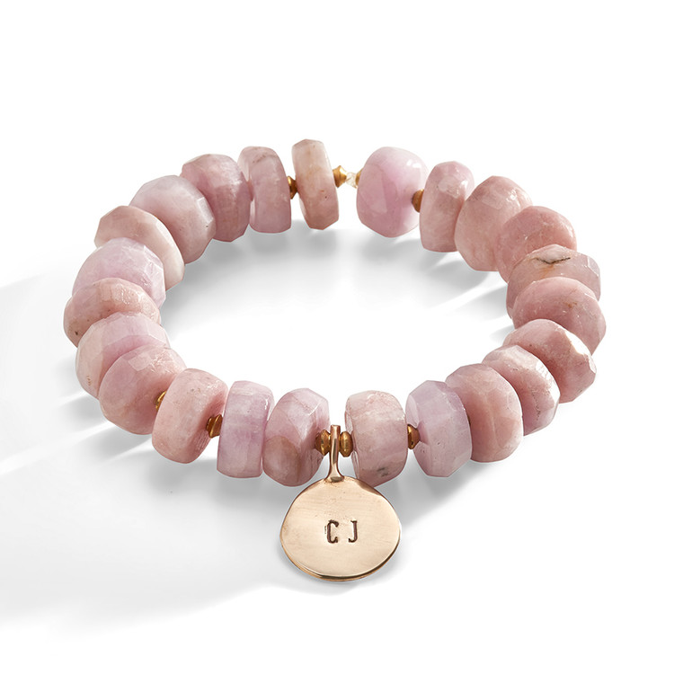 Gavarna Pink Stone and Brass Bracelet