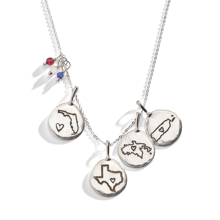 US State Charm in Sterling Silver