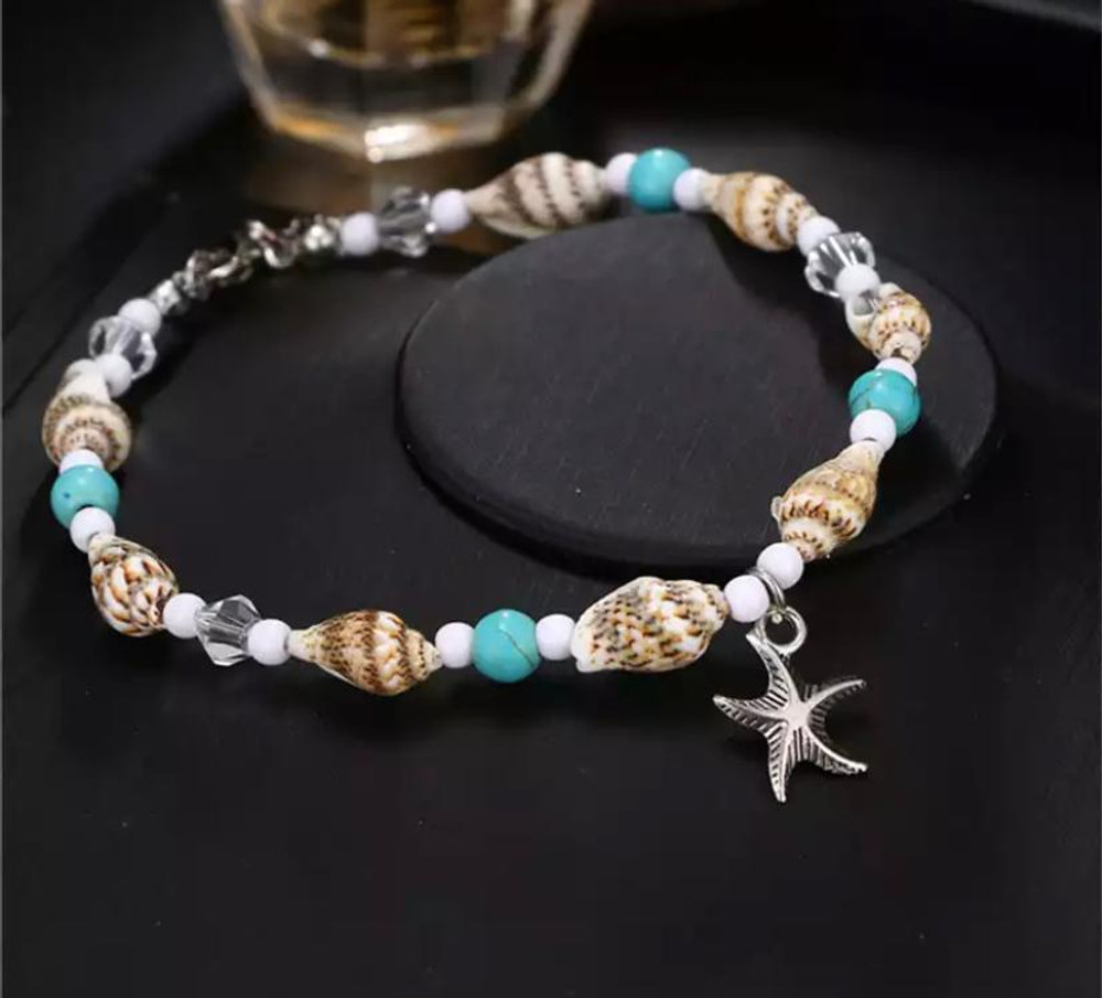 Shell & Beads Starfish Anklet