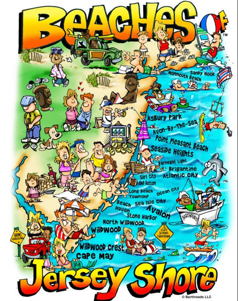Re-visit the Jersey Shore while working on this map puzzle that features the many beaches along the Jersey shoreline.